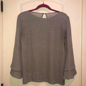 Gray blouse with ruffle sleeves - Loft
